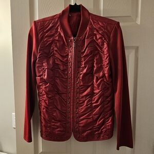 RED studded Leather and Nylon blend jacket